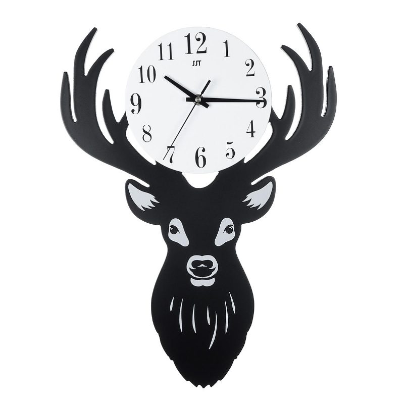 Deer Head Seinäkello Tiheys Puukuitulevy Koti Olohuone Nordic Minimalist