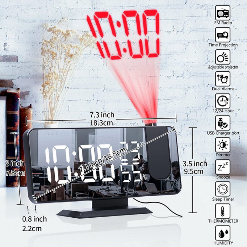 Led-digitaalinen Herätyskello Elektroninen Led-projektori Pöytäkoneen Digitaalinen Projektioherätyskello Älykäs Koti Makuuhuoneen Vuodekello