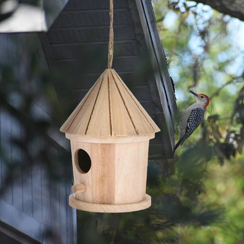 Bird Wooden House Nest Seinään Kiinnitettävä Häkki