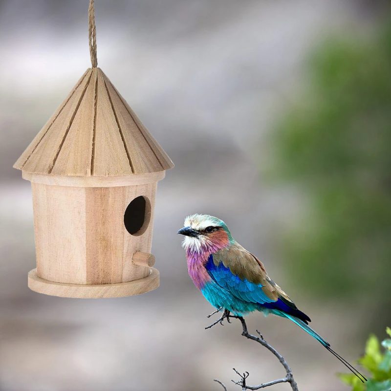 Bird Wooden House Nest Seinään Kiinnitettävä Häkki