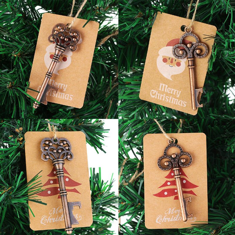 10 Kpl Xmas Tree Ornaments Santa Magic Key Blank Tag Joulujuhliin Ripustettavat Koristeet