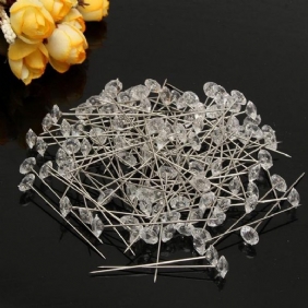 100 Kpl Kirkkaat Diamante-kukat Pins Hääkimpputarvikkeet Diamond Corsage Kukkakauppiaskäsityö