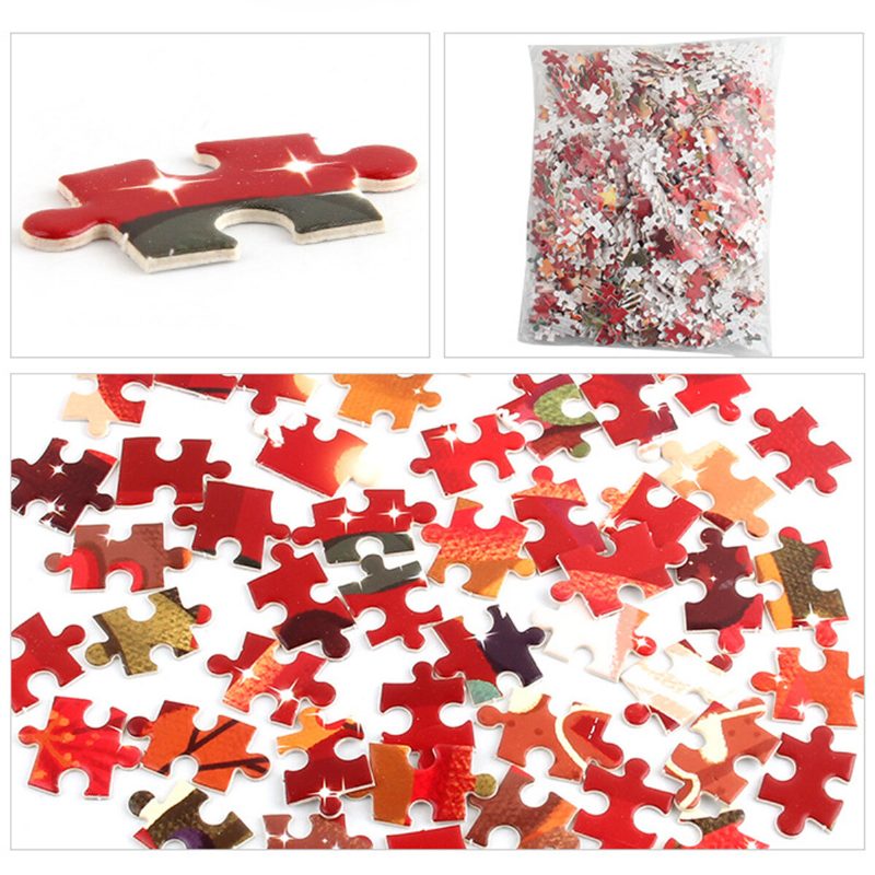 1000 Kpl Joulupukki Lumiukko Hirvi Palapeli Lasten Aikuisten Jigsaw Lelu Lapsille Joululahja