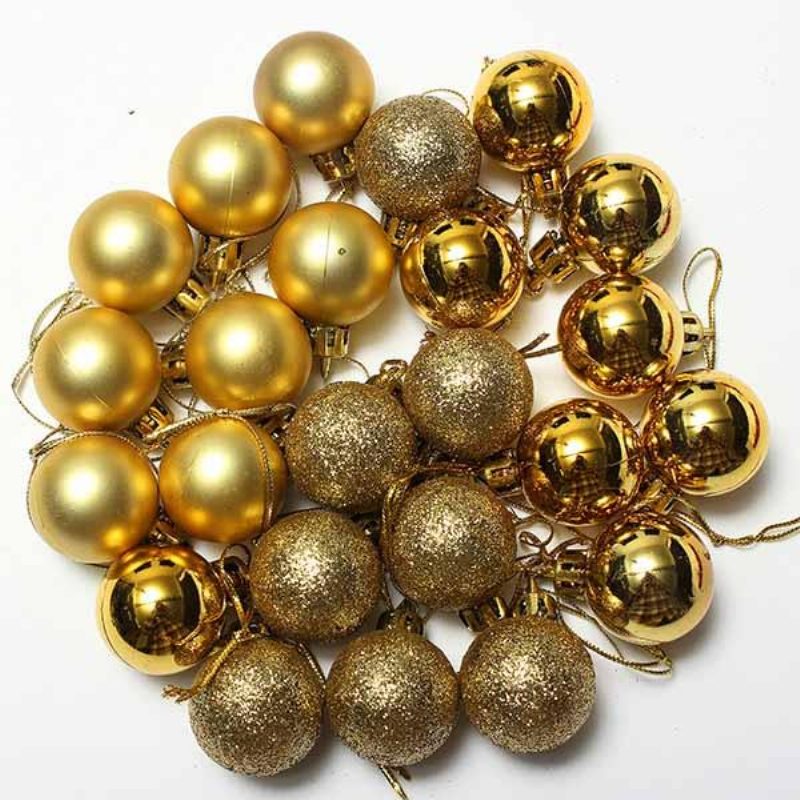 24 Kpl Joulukuusikoristeita Joulun Glitter Balls -ornamentti