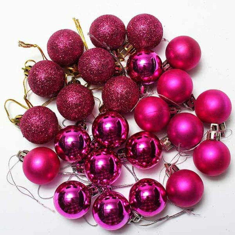 24 Kpl Joulukuusikoristeita Joulun Glitter Balls -ornamentti