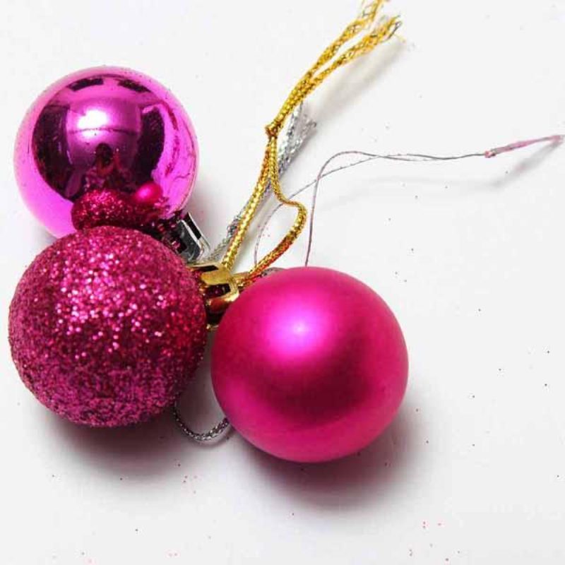 24 Kpl Joulukuusikoristeita Joulun Glitter Balls -ornamentti