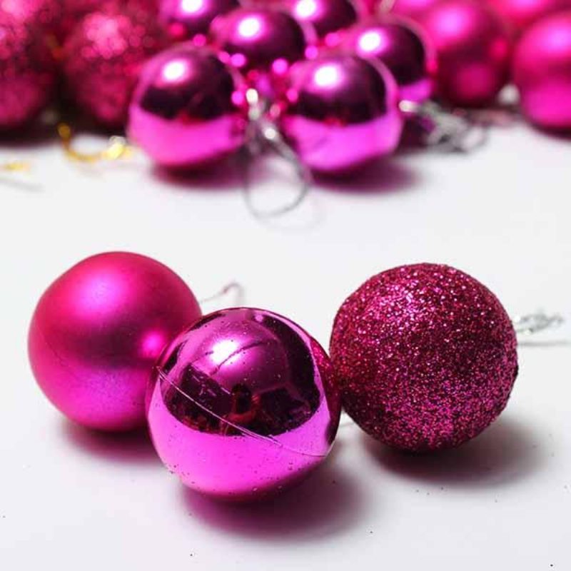 24 Kpl Joulukuusikoristeita Joulun Glitter Balls -ornamentti