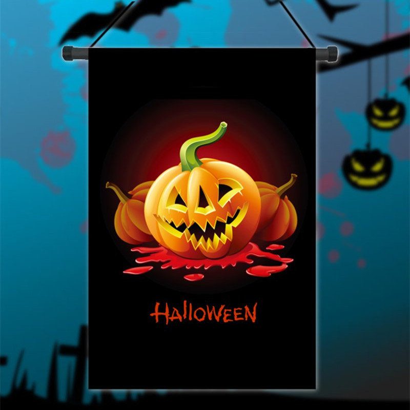 30x45cm Halloween Polyesteri Demon Pumpkin Flag Puutarha Joulukoristeet