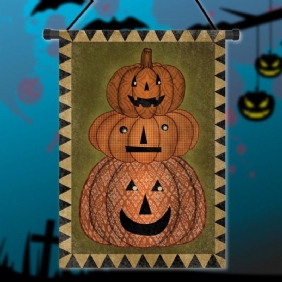 30x45cm Halloween Pumpkin Polyesteri Tervetuliaislippu Puutarha Joulukoristeet