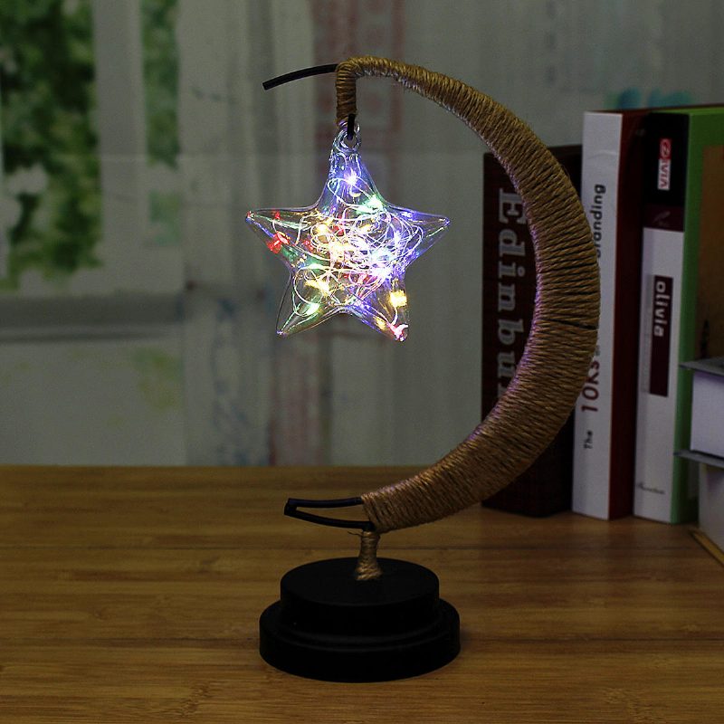 3d Battery Star Night Light Lasinen Led Home Party -toivotuslamppu Jouluksi