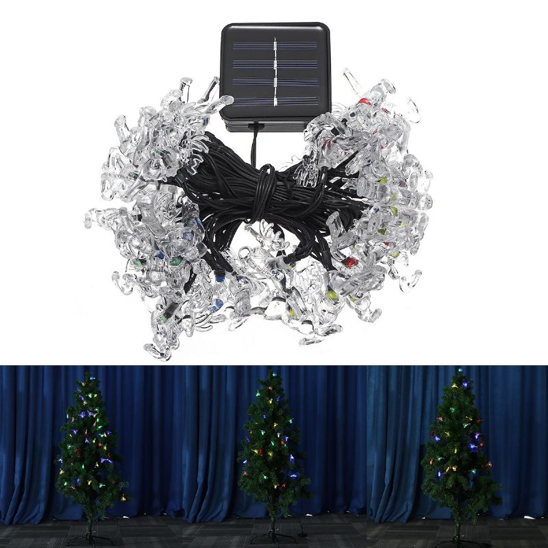 Aurinkoenergia 20/30/50 Led Deer Fairy String Light Joulujuhlapuutarha Ulkosisustuslamppu