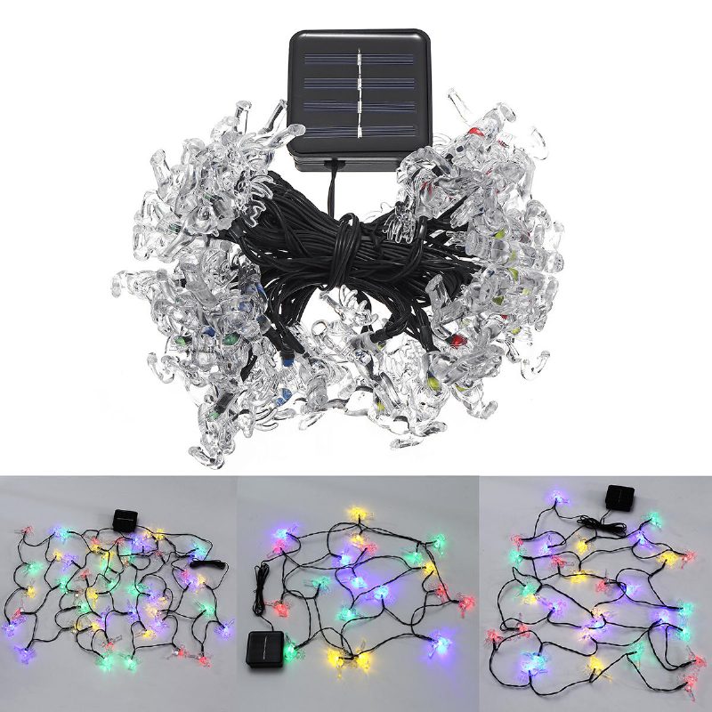 Aurinkoenergia 20/30/50 Led Deer Fairy String Light Joulujuhlapuutarha Ulkosisustuslamppu