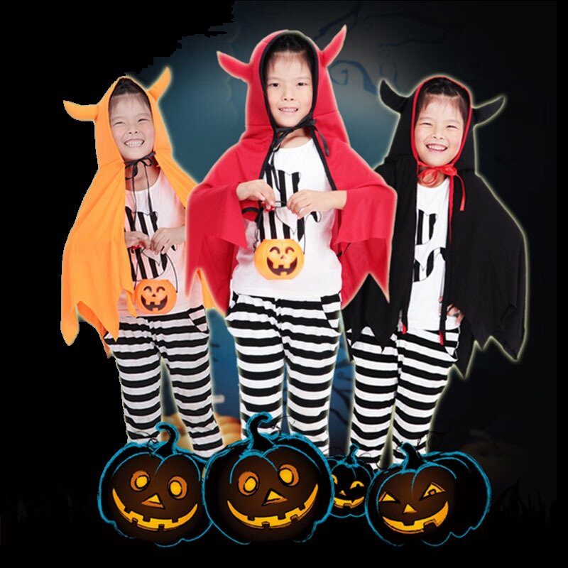 Halloween-asu Uusi Tanssiasu Mekko Horn Devil Huivi Viitta