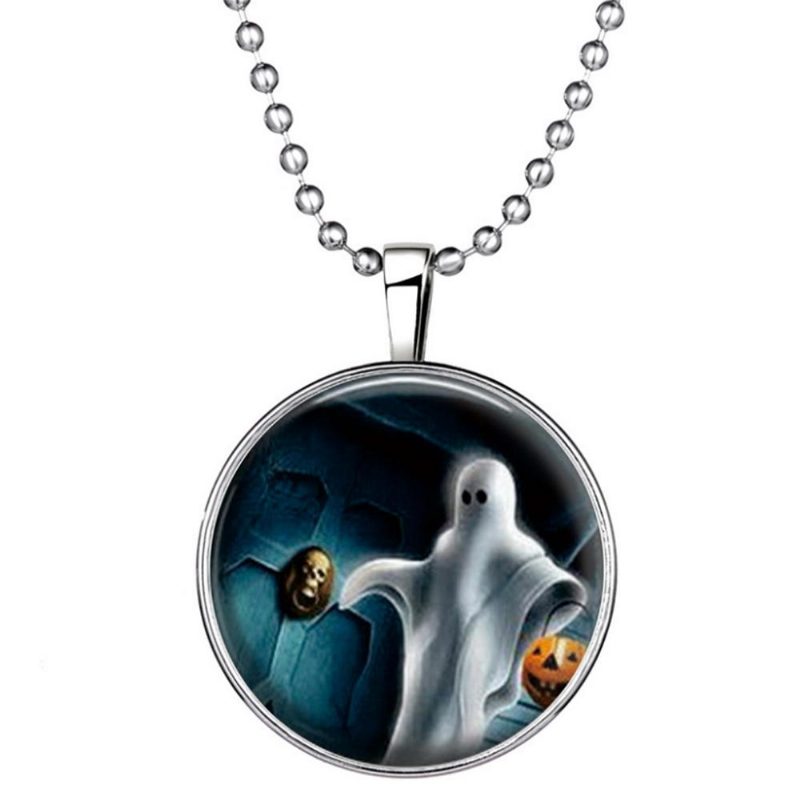 Halloween Korut Hehkuva Musta Animal Magic Pendant Ruostumattomasta Teräksestä Ketju Kaulakoru