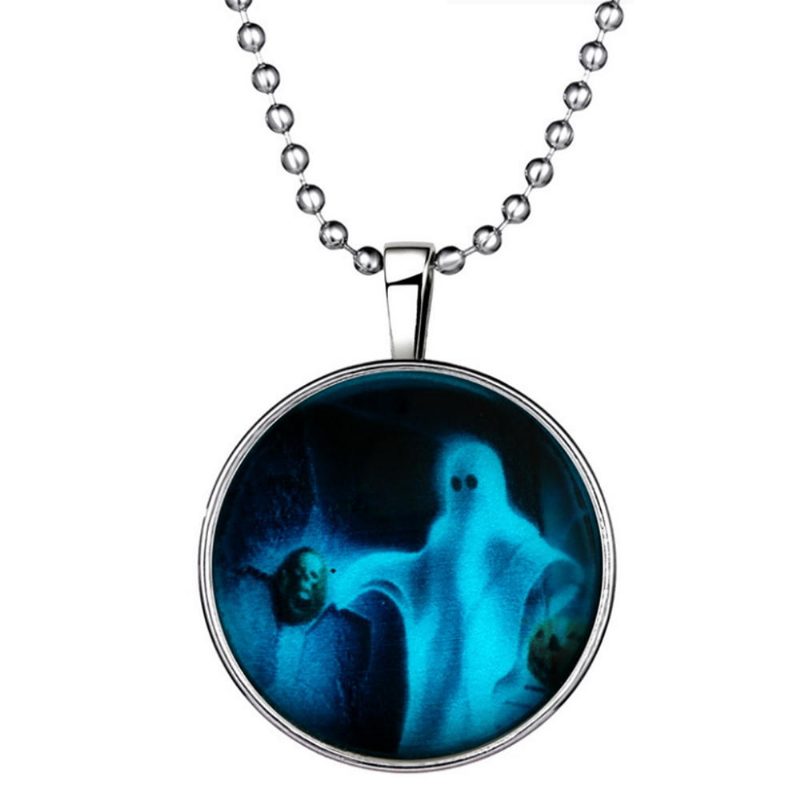 Halloween Korut Hehkuva Musta Animal Magic Pendant Ruostumattomasta Teräksestä Ketju Kaulakoru