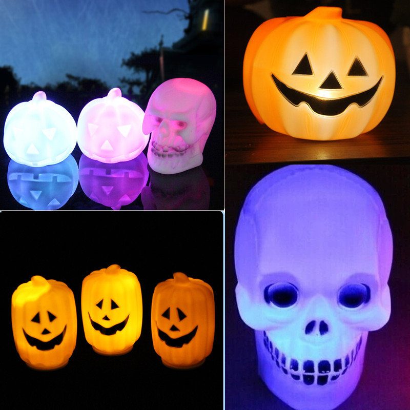 Halloween Led Pumpking Skull Lamp Light Party Decoration