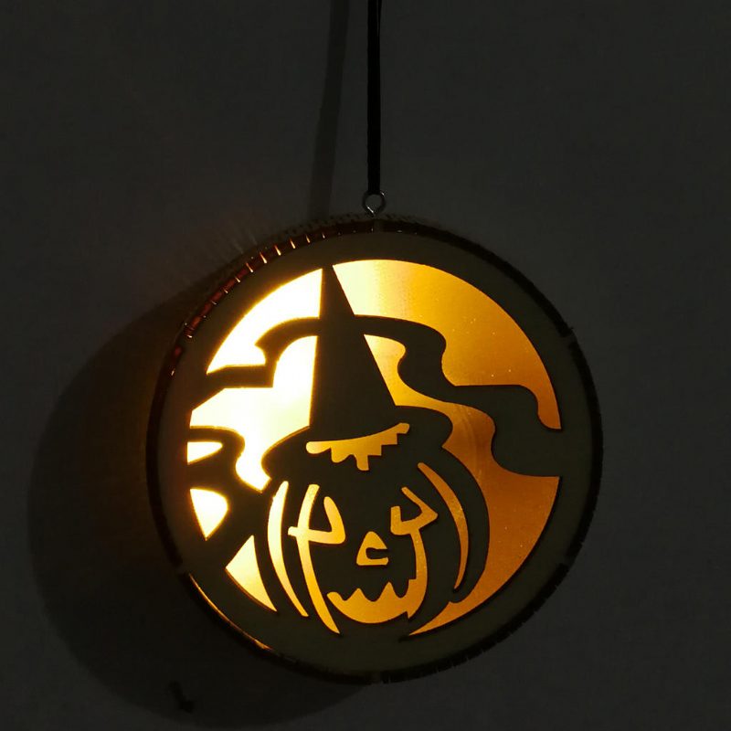 Jm01493 Kurpitsa Puinen Led-valo Halloween-koristeet Seinävalaisin Juhlallisiin Juhliin