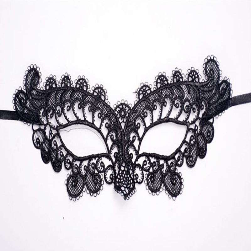 Lace Women Eye Face Mask Masquerade Party Ball Prom Halloween Puku Naamiot Eye - Musta