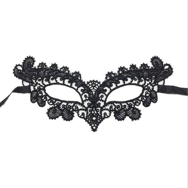 Lace Women Eye Face Mask Masquerade Party Ball Prom Halloween Puku Naamiot Eye - Musta