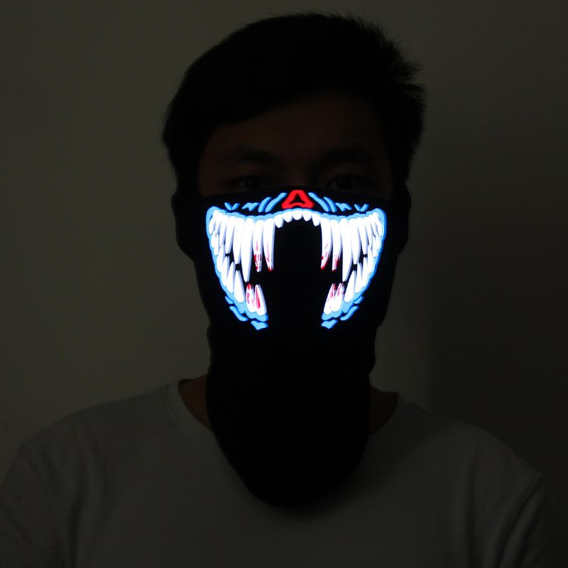 Led Rave Party Face Mask Equalizer Vilkkuva Music Luminous Cosplay Dance