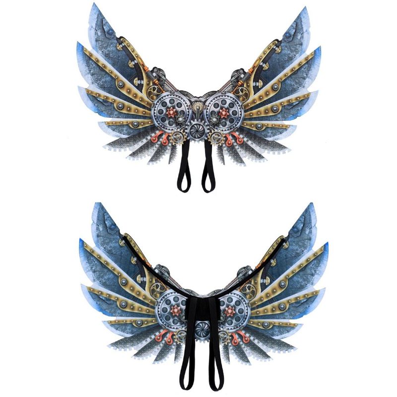 Mardi Gras Steampunk Gear Wings Cosplay Carnival Party Unisex-asujen Siipirekvisiitta