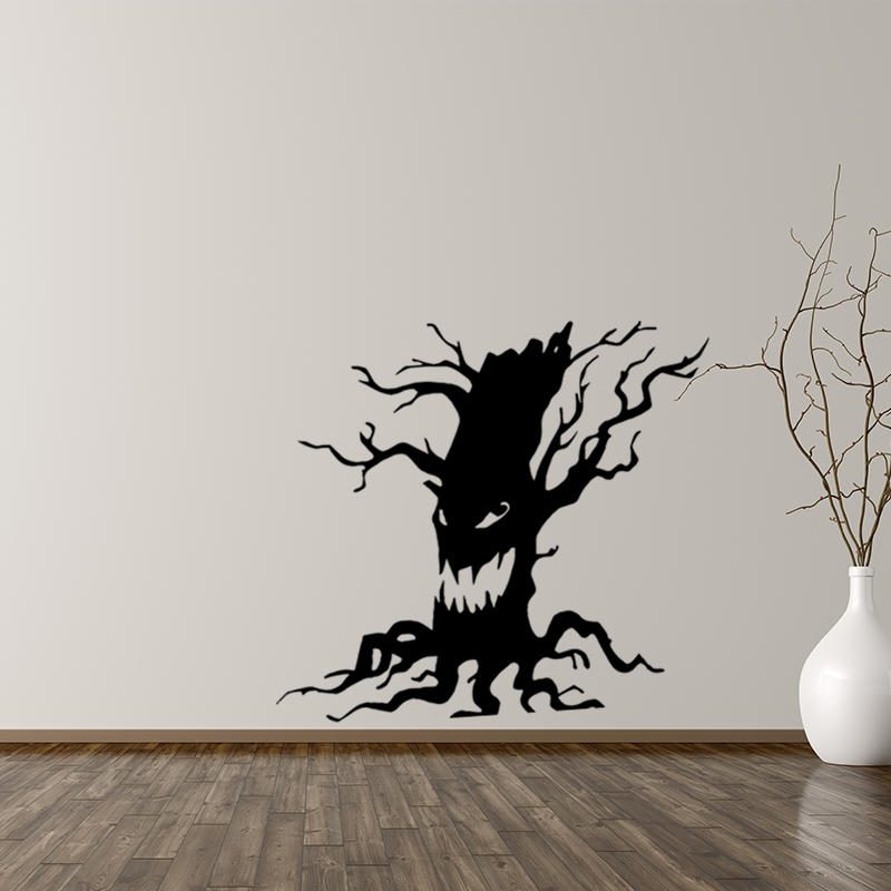 Miico Fx3014 Halloween-tarra Sarjakuvatarra Ghost Tree -kuvioinen Irrotettava Seinätarra