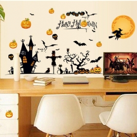 Miico Mj8006 Halloween-tarra Sarjakuvatarra Irrotettava Seinätarra Halloween-koristeluun Huoneen Sisustukseen