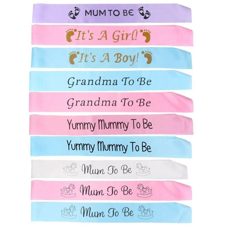 Värit Baby Shower Party Satiini Sash Banner Nauha Uusi Mummy To Be / Isoäiti / Täti / Nanny