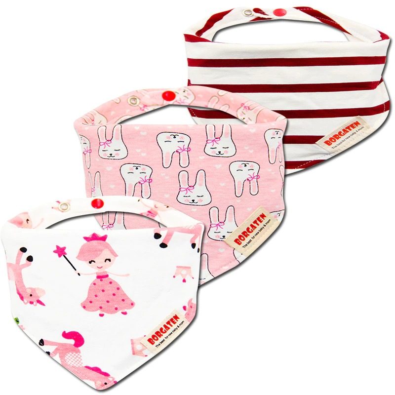 Muslin Baby Bandana 3 Kpl Setti Bibs Monikäyttöinen Huivi Super Pehmeä