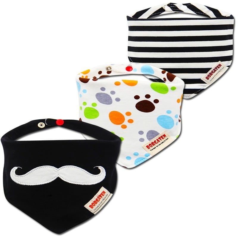 Muslin Baby Bandana 3 Kpl Setti Bibs Monikäyttöinen Huivi Super Pehmeä