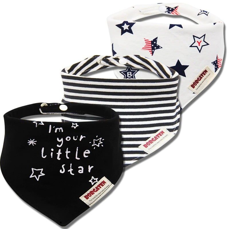 Muslin Baby Bandana 3 Kpl Setti Bibs Monikäyttöinen Huivi Super Pehmeä