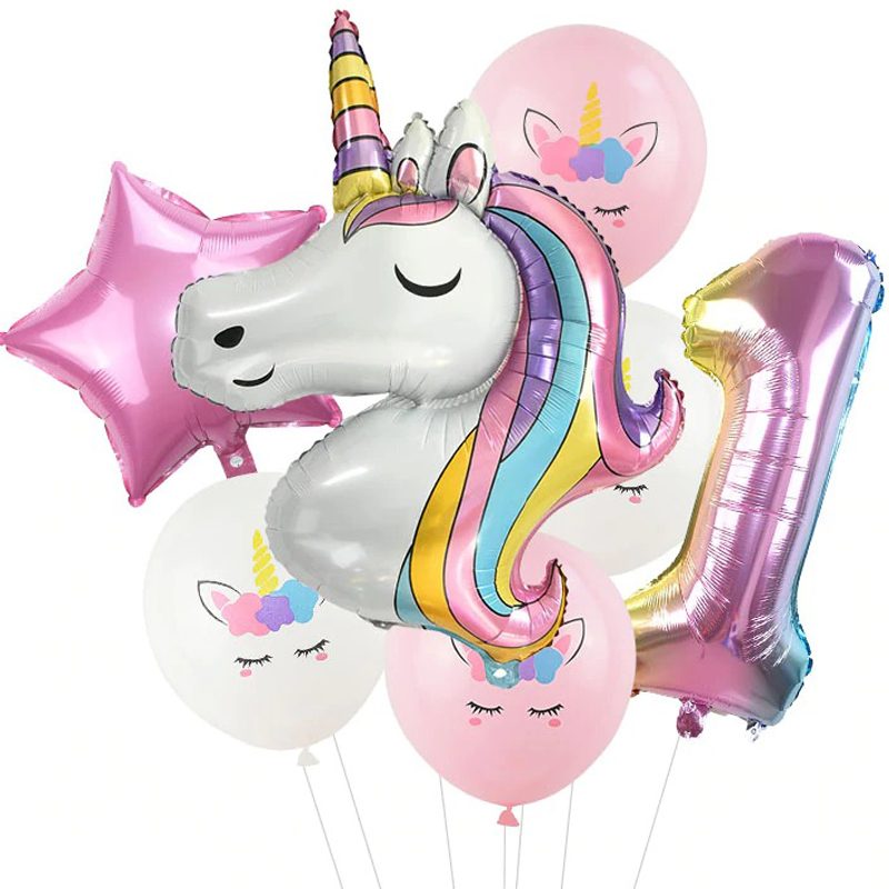 Rainbow Unicorn Baby Shower Ballons Juhlakoristeet 7 Kpl