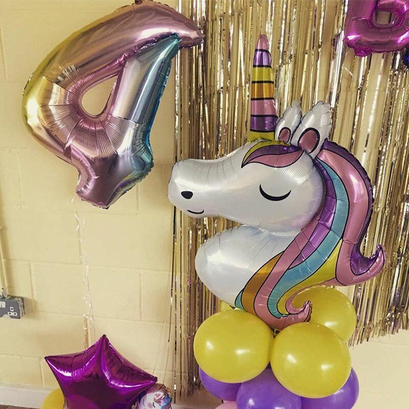 Rainbow Unicorn Baby Shower Ballons Juhlakoristeet 7 Kpl