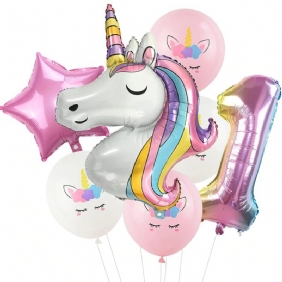 Rainbow Unicorn Baby Shower Ballons Juhlakoristeet 7 Kpl