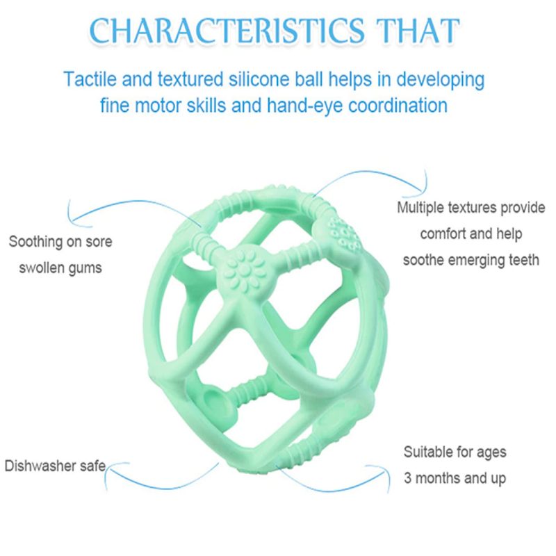 Vauvan Silikonihammaslelupallo V2 3d Pureskeltava Elintarvikelaatu