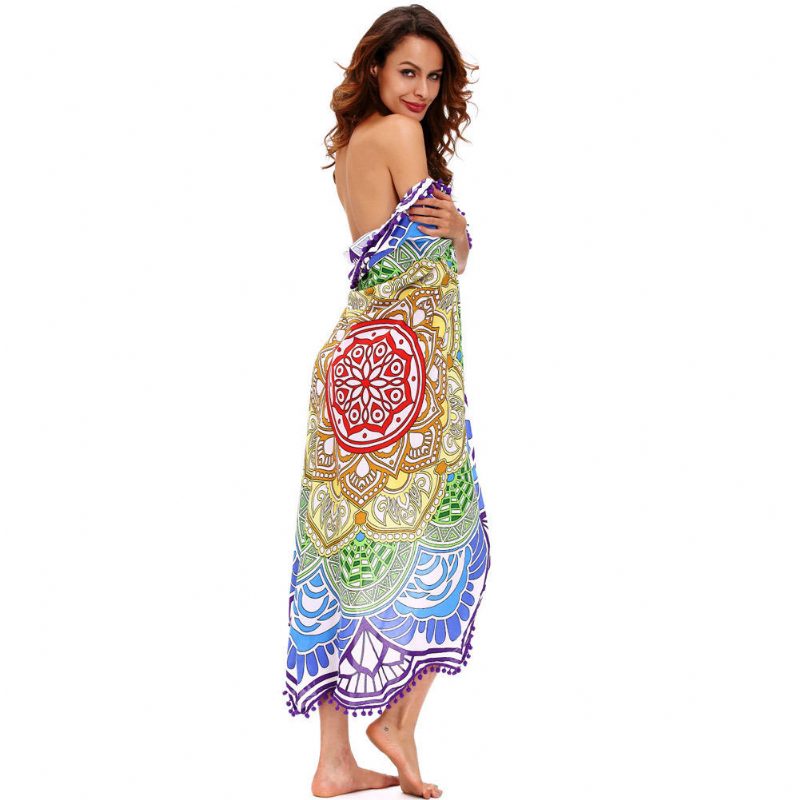 Honana Wx-91 Bohemian Tapestry Totem Lotus Rantapyyhkeet Joogamatto Leirintäpatja Bikinipäällinen