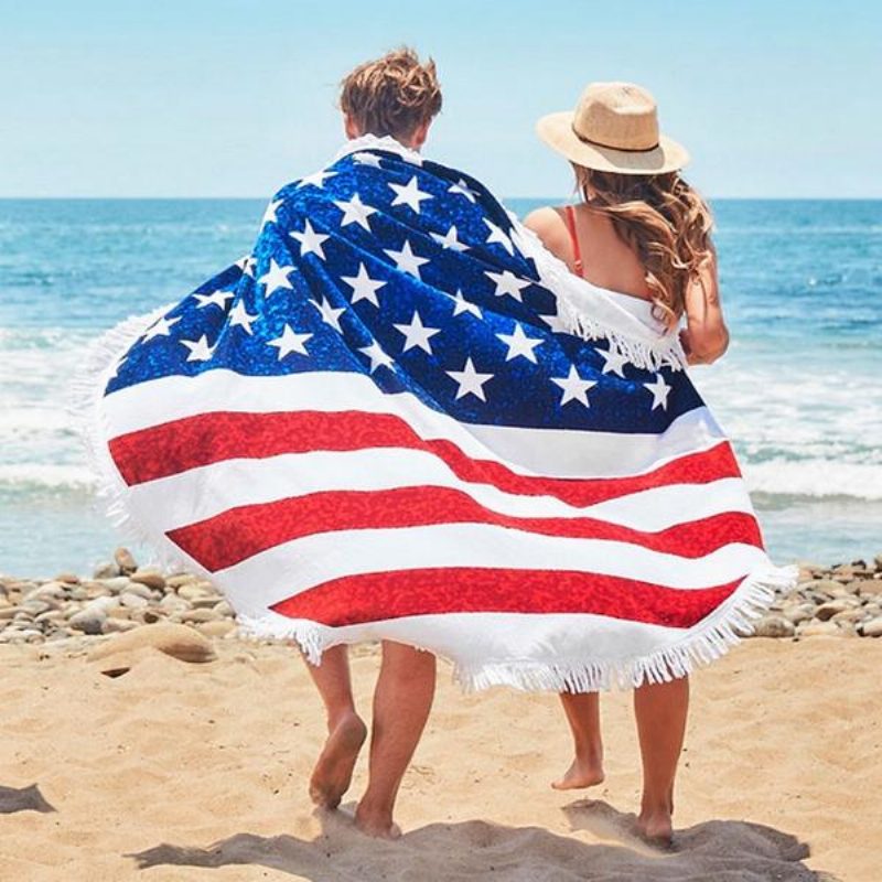 Honana Wx-93 Bohemian Tapestry American Flag Rantapyyhkeet Joogamatto Leirintäpatja Bikinipäällinen