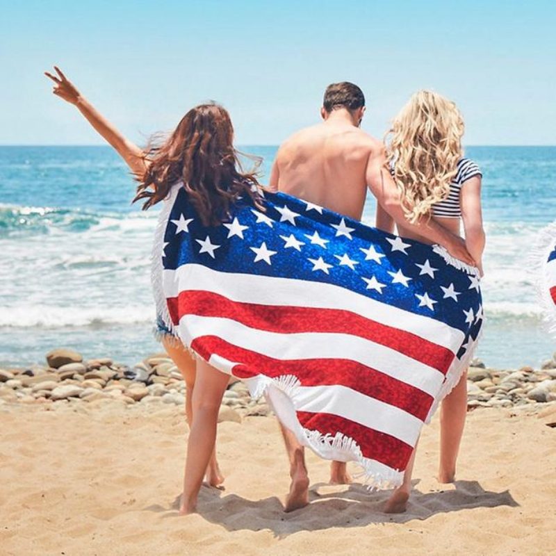 Honana Wx-93 Bohemian Tapestry American Flag Rantapyyhkeet Joogamatto Leirintäpatja Bikinipäällinen