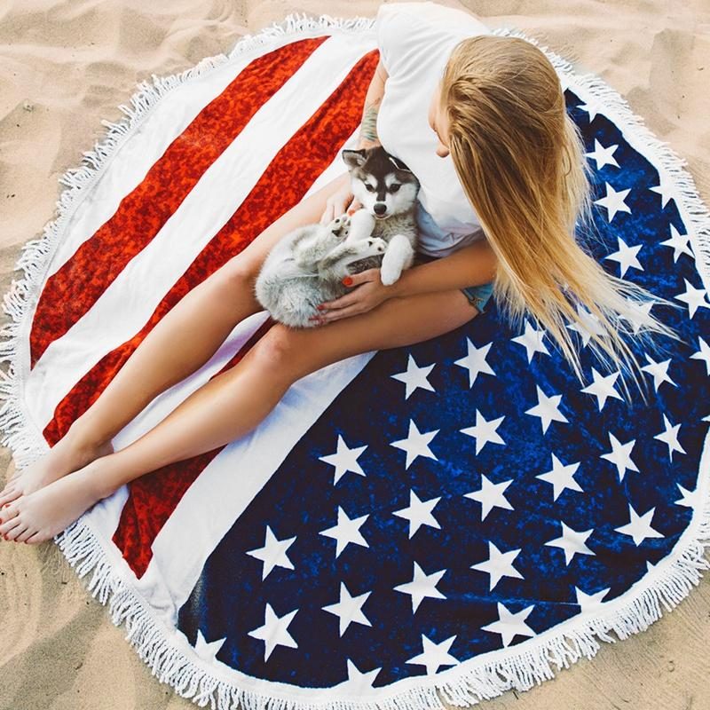 Honana Wx-93 Bohemian Tapestry American Flag Rantapyyhkeet Joogamatto Leirintäpatja Bikinipäällinen