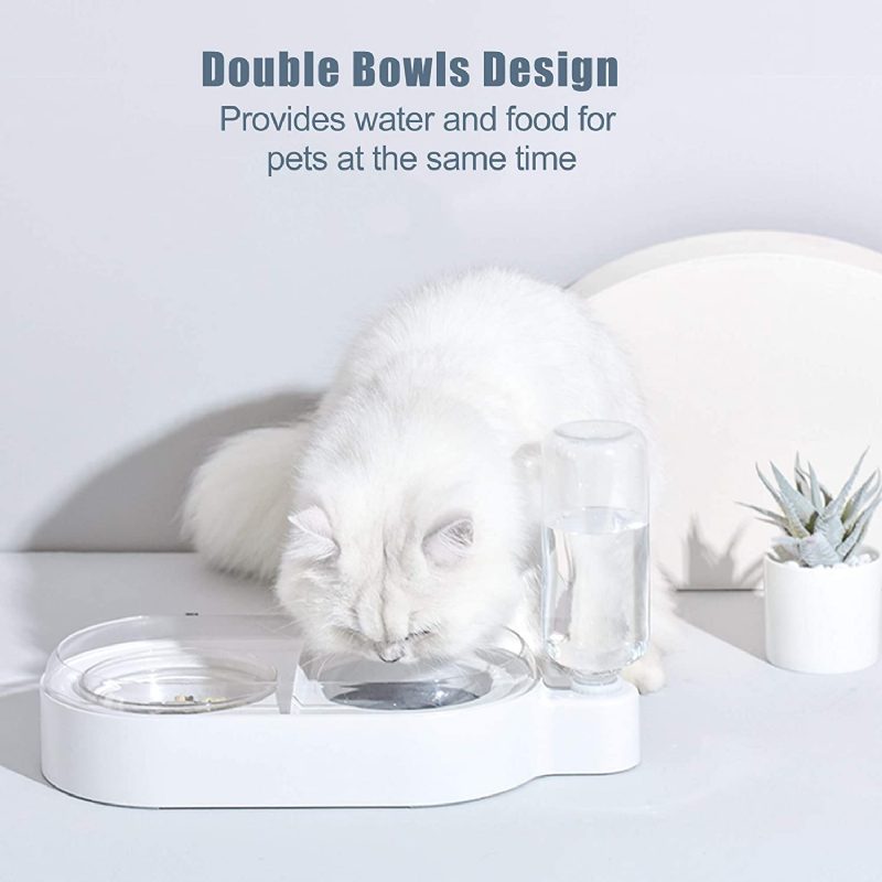 Double Dog Cat Bowl Food Veden Irrotettava Automaattinen Vedenannostelija Lasinsyöttölaite Liukumaton