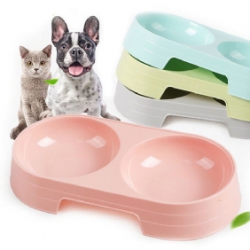 Double Pets Bowl Water Food Feeder Kevyt Astiansyöttölaite