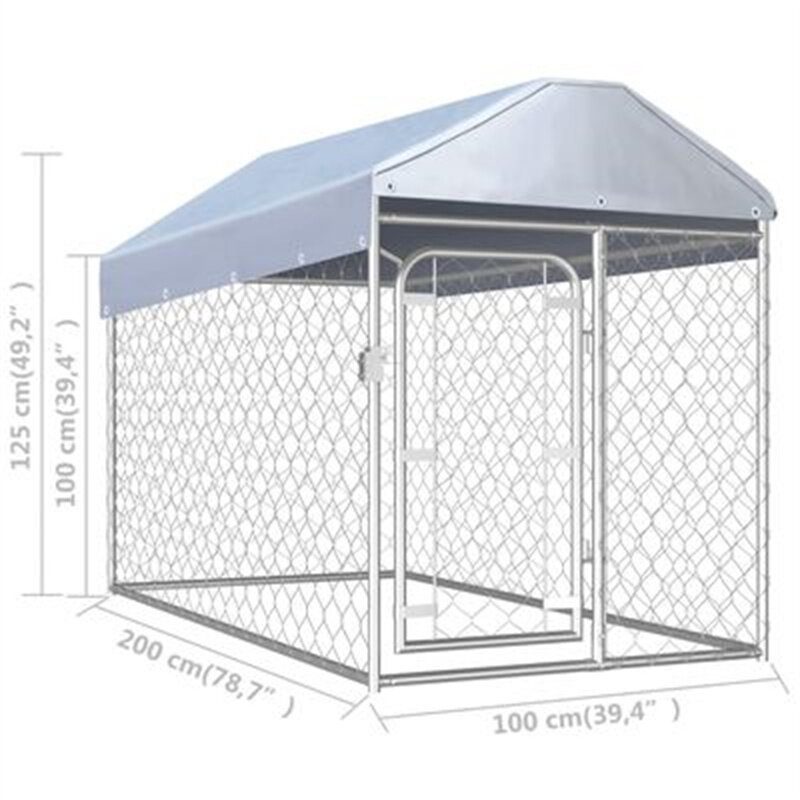 Eu Direct Vidaxl 144492 Ulkokennel Katolla 200x100x125cm Lemmikkitarvikkeita Koiratalo Lemmikkikoti Kissan Sänky Aita Leikkikehä