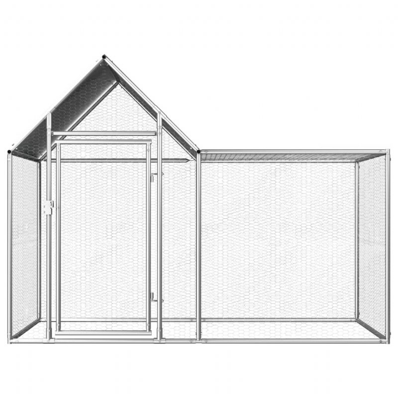 Eu Direct Vidaxl 144553 Outdoor Chicken Coop 2x1x1.5 M Sinkitystä Teräksestä Talon Häkki Taitettava Koiranpentu Kissat Nukkumismetallinen Leikkikehä Harjoitus Vuodekaukalo Lemmikkitarvikkeita