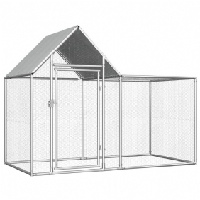 Eu Direct Vidaxl 144553 Outdoor Chicken Coop 2x1x1.5 M Sinkitystä Teräksestä Talon Häkki Taitettava Koiranpentu Kissat Nukkumismetallinen Leikkikehä Harjoitus Vuodekaukalo Lemmikkitarvikkeita