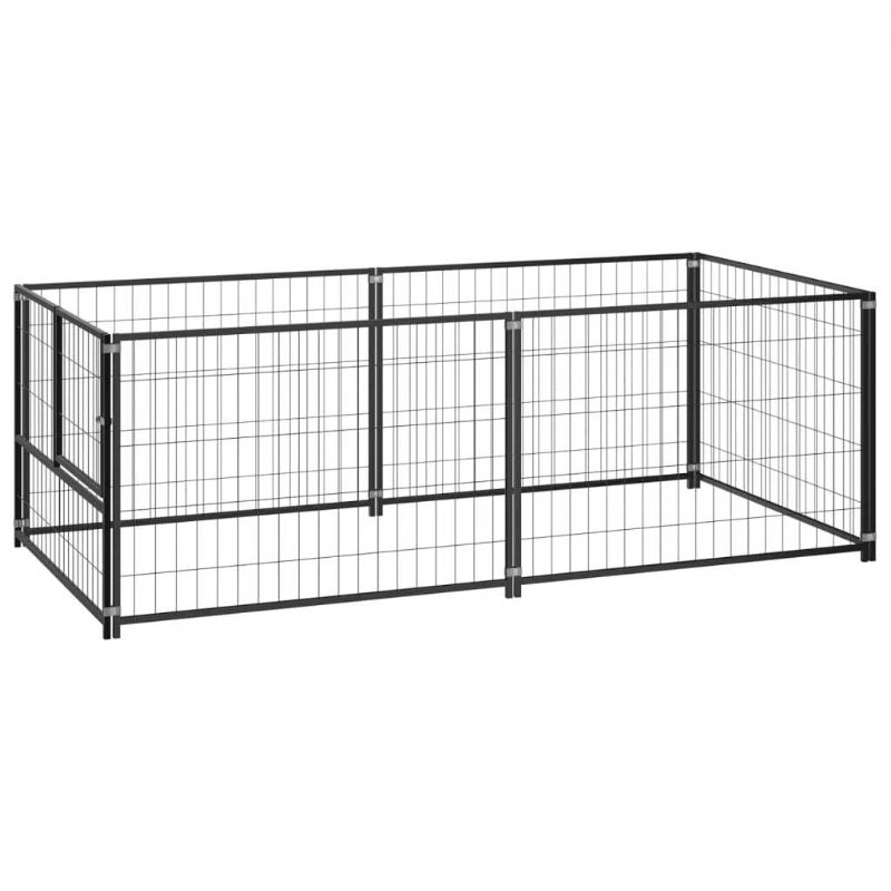 Eu Direct Vidaxl 150790 Outdoor Dog Kennel Musta 200x100x70 cm Terästalohäkki Taitettava Koiranpentu Kissat Nukkumismetallinen Leikkikehä Harjoitus Vuodekaukalo Lemmikkitarvikkeita