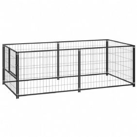 Eu Direct Vidaxl 150790 Outdoor Dog Kennel Musta 200x100x70 cm Terästalohäkki Taitettava Koiranpentu Kissat Nukkumismetallinen Leikkikehä Harjoitus Vuodekaukalo Lemmikkitarvikkeita