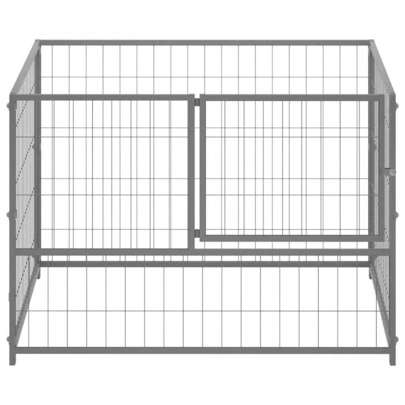 Eu Direct Vidaxl 150792 Outdoor Dog Kennel Hopea 100x100x70 cm Terästalohäkki Taitettava Koiranpentu Kissat Nukkumismetallinen Leikkikehä Harjoitus Vuodepeti Lemmikkitarvikkeet