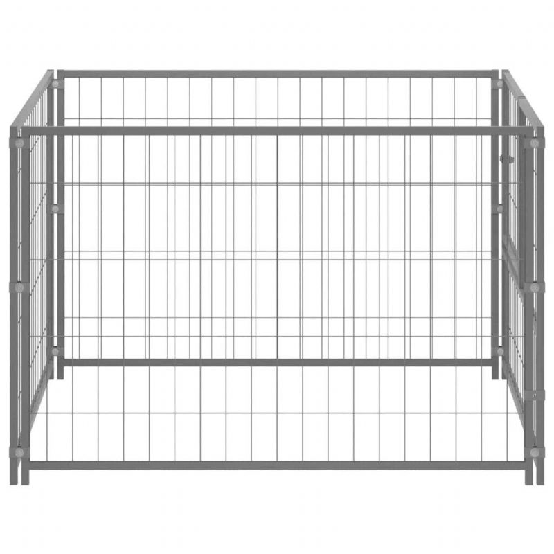 Eu Direct Vidaxl 150792 Outdoor Dog Kennel Hopea 100x100x70 cm Terästalohäkki Taitettava Koiranpentu Kissat Nukkumismetallinen Leikkikehä Harjoitus Vuodepeti Lemmikkitarvikkeet