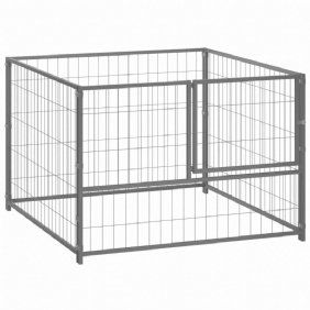 Eu Direct Vidaxl 150792 Outdoor Dog Kennel Hopea 100x100x70 cm Terästalohäkki Taitettava Koiranpentu Kissat Nukkumismetallinen Leikkikehä Harjoitus Vuodepeti Lemmikkitarvikkeet