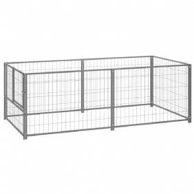 Eu Direct Vidaxl 150793 Outdoor Dog Kennel Hopea 200x100x70 cm Terästalo Häkki Kokoontaitettava Koiranpentu Kissat Unimetallileikkikehä Harjoitus Vuodekaukalo Lemmikkitarvikkeita